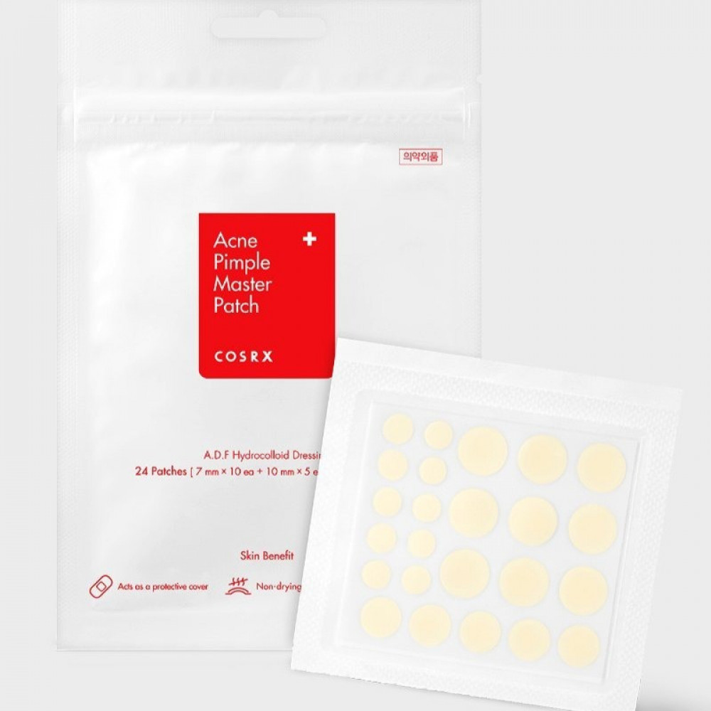 Cosrx Acne Pimple Master Patch - 24 Pimple Treatment Patch | كوزركس لصقات موضعية لعلاج الحبوب - 24 قطعة