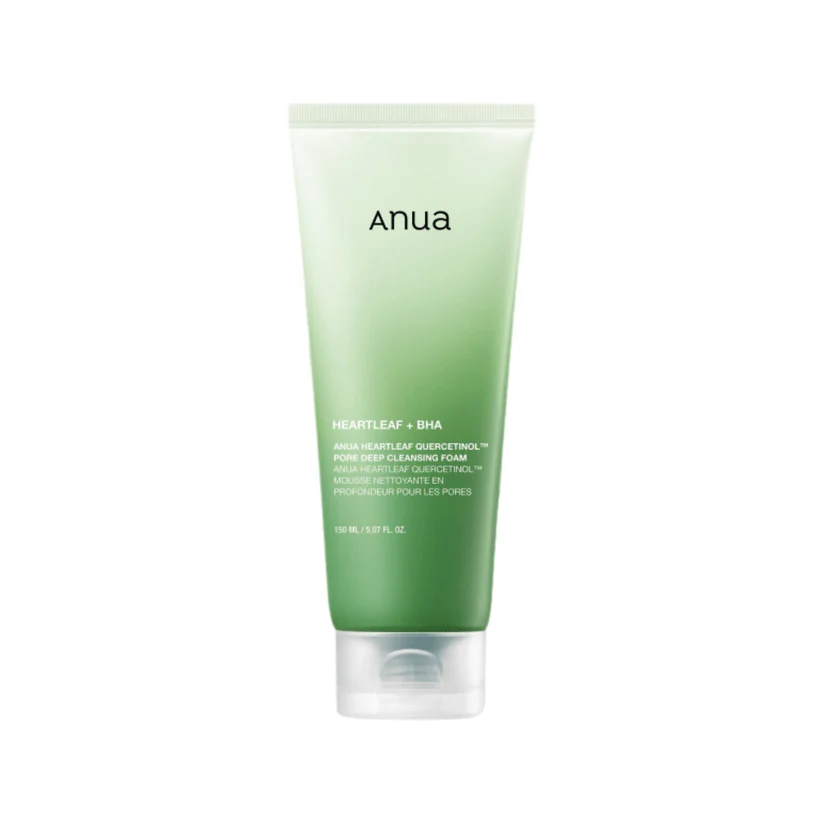 Anua Heartleaf Quercetinol Pore Deep Cleansing Foam - 150ml | أنوا غسول رغوي يحتوي على خلاصة نبات القلب، مصممة لتنظيف المسام بعمق وتقشير خلايا الجلد الميتة بلطف - 150 مل