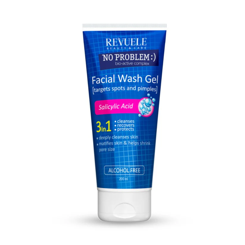 Revuele No Problem Salicylic Acid Cleansing Gel 3 in 1 - 200ml | ريفويل غسول ساليسليك اسيد ٣ في ١ - 200 مل