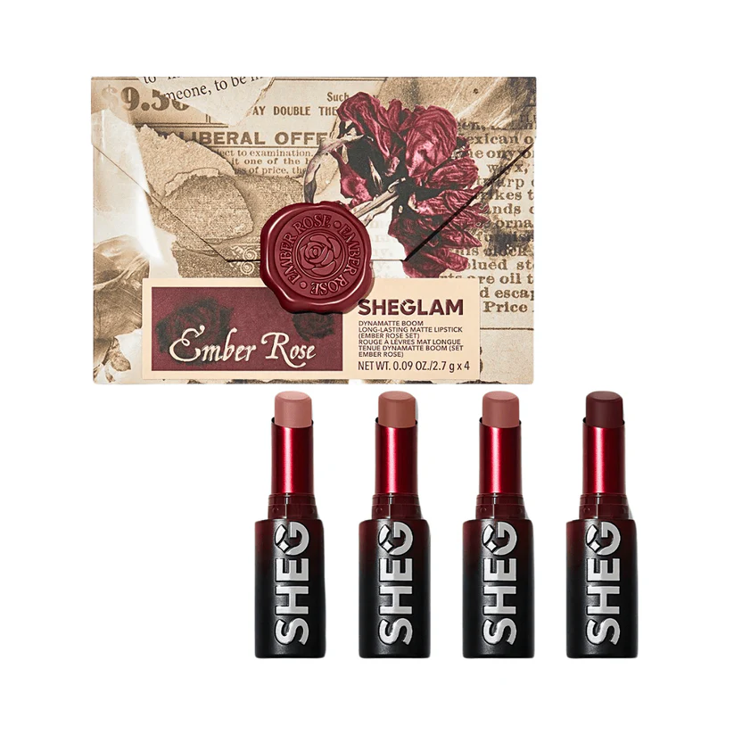 سيت حمر مات امبير روز شيكلام | Sheglam Ember Rose Long Lasting Matte Lipstick Set