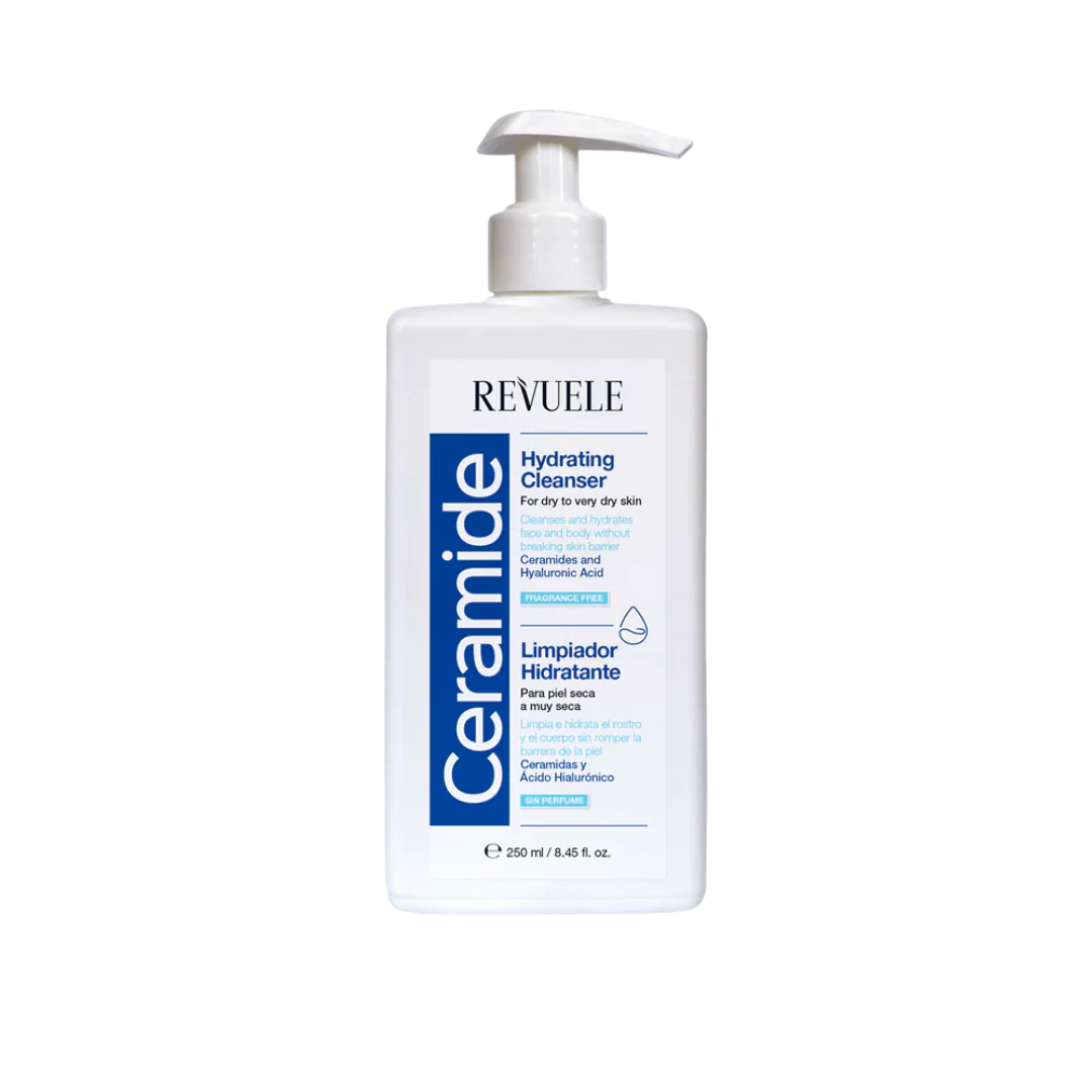 Revuele Ceramide Moisturizing cleanser with hyaluronic acid - Dry or very dry skin - 250ml | ريفويل غسول سيراميد للبشرة الجافة - 250 مل